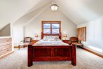 Master bedroom with vaulted ceilings 